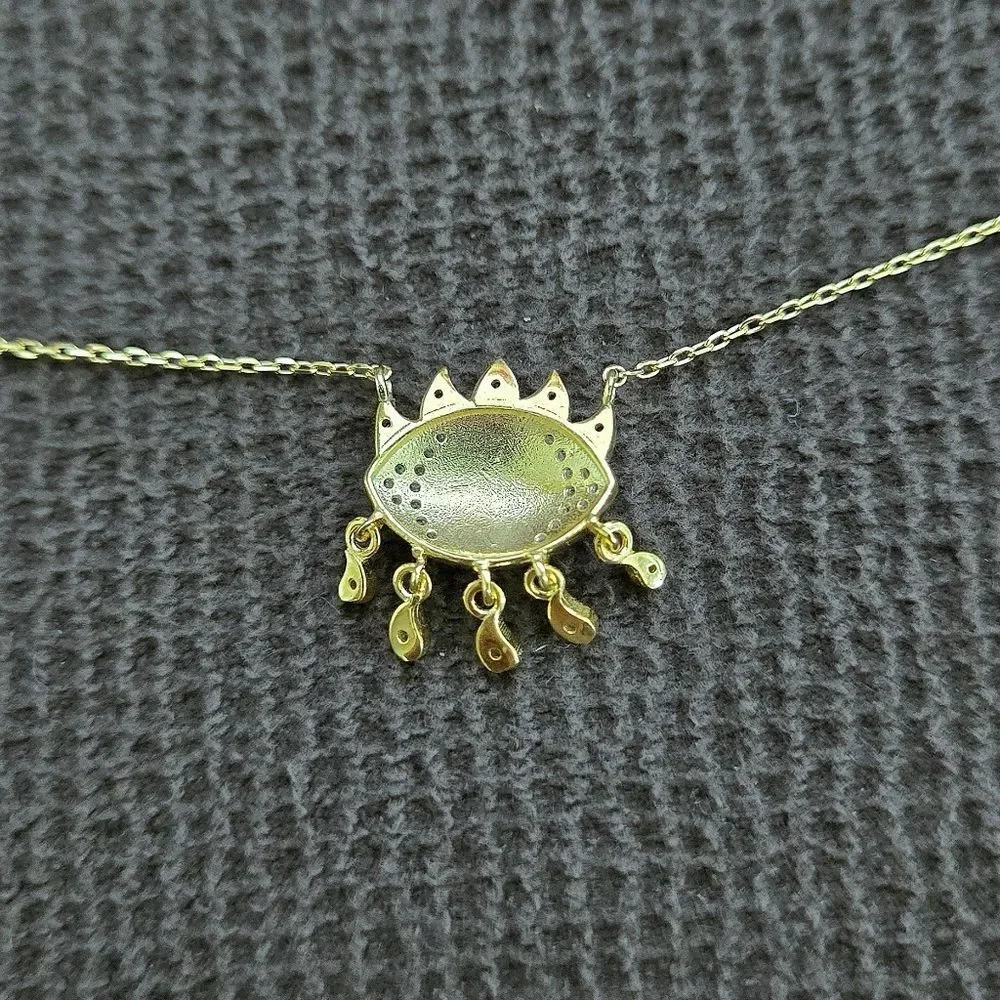 Fancy Silver🤍 Evil Eye🧿 Pendant Necklace